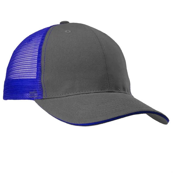 Structured Two-Tone Cotton Mesh Trucker Cap - Structured Two-Tone Cotton Mesh Trucker Cap - Image 2 of 4