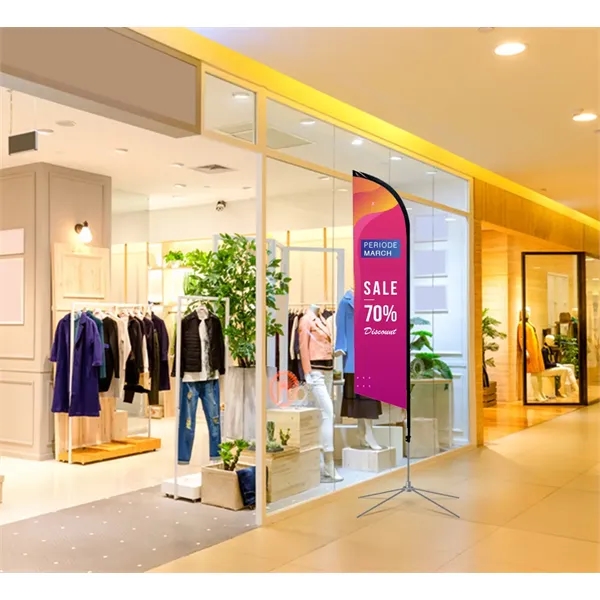 Blade Flag - Double sided w/cross base (2.50ft x 15.42ft) - Blade Flag - Double sided w/cross base (2.50ft x 15.42ft) - Image 1 of 8