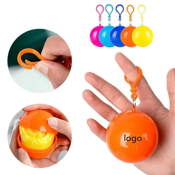 Disposable Portable Raincoat with a Ball-Shaped Case - Disposable Portable Raincoat with a Ball-Shaped Case - Image 0 of 3
