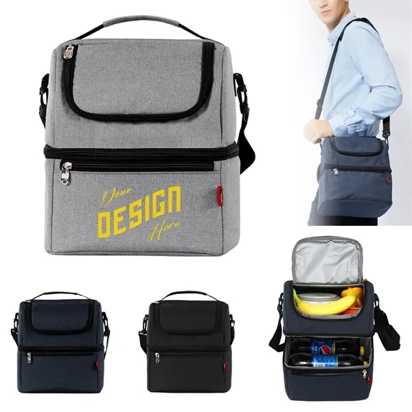 Double Decker  Insulated Large Lunch Cooler Bag - Double Decker  Insulated Large Lunch Cooler Bag - Image 0 of 4