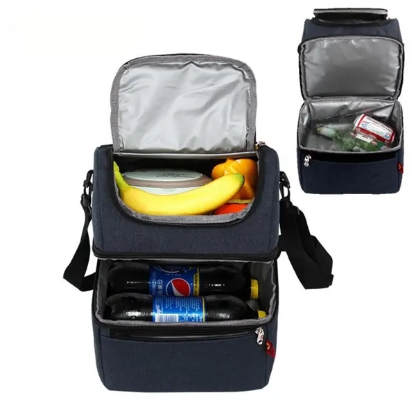 Double Decker  Insulated Large Lunch Cooler Bag - Double Decker  Insulated Large Lunch Cooler Bag - Image 1 of 4