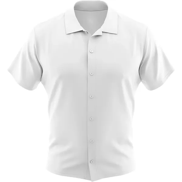 Sublimation Pongee Full-Button Shirt - Men, Women, Kids - Sublimation Pongee Full-Button Shirt - Men, Women, Kids - Image 0 of 5