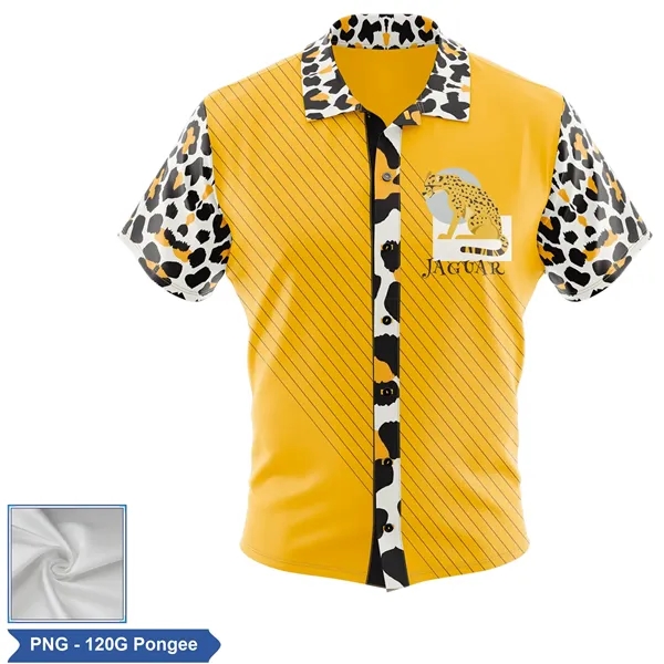 Sublimation Pongee Full-Button Shirt - Men, Women, Kids - Sublimation Pongee Full-Button Shirt - Men, Women, Kids - Image 1 of 5