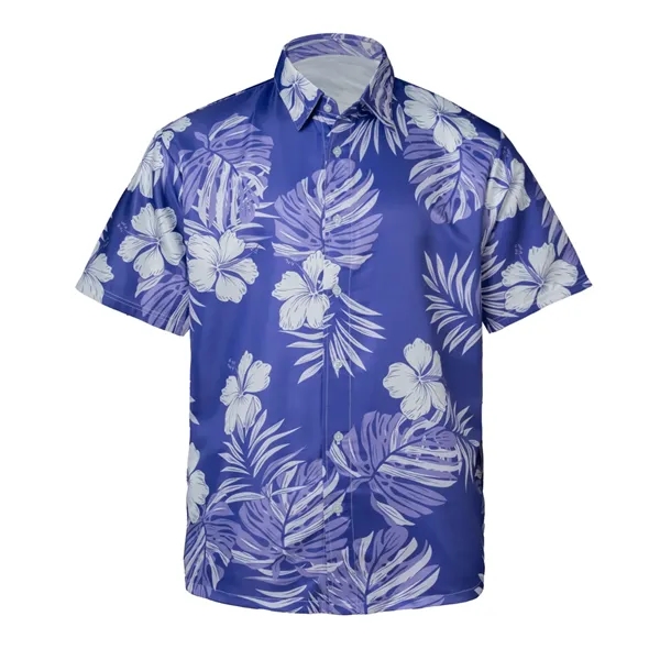 Sublimation Pongee Full-Button Shirt - Men, Women, Kids - Sublimation Pongee Full-Button Shirt - Men, Women, Kids - Image 2 of 5