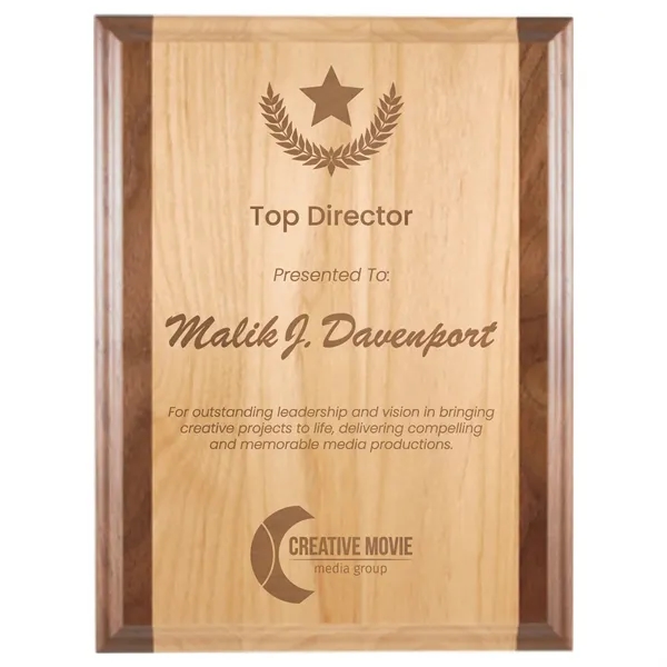 9"x12" Genuine Red Alder & Walnut Plaque - 9"x12" Genuine Red Alder & Walnut Plaque - Image 0 of 1