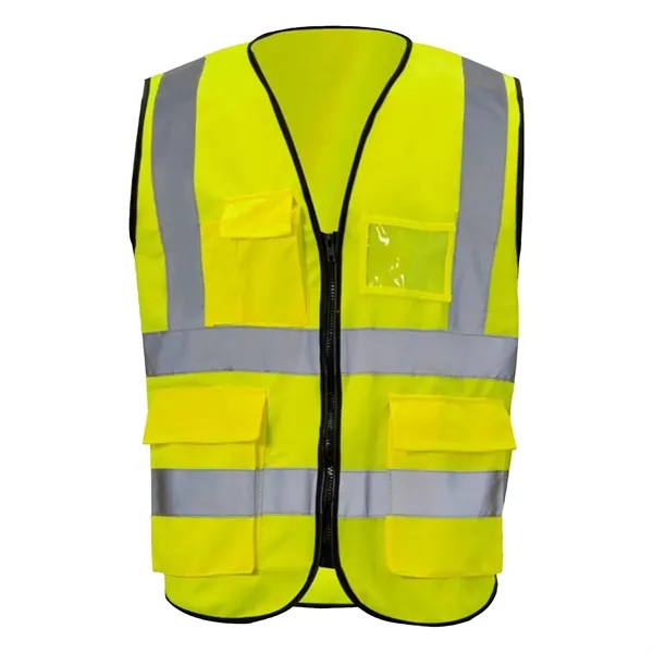 VISIPRO Unisex Front-Zip Reflective Safety Vest with Pockets - VISIPRO Unisex Front-Zip Reflective Safety Vest with Pockets - Image 1 of 6