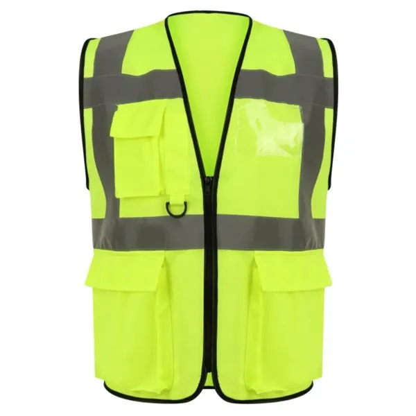 VISIPRO Unisex Front-Zip Reflective Safety Vest with Pockets - VISIPRO Unisex Front-Zip Reflective Safety Vest with Pockets - Image 4 of 6