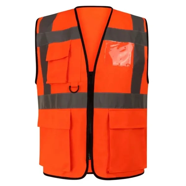 VISIPRO Unisex Front-Zip Reflective Safety Vest with Pockets - VISIPRO Unisex Front-Zip Reflective Safety Vest with Pockets - Image 6 of 6