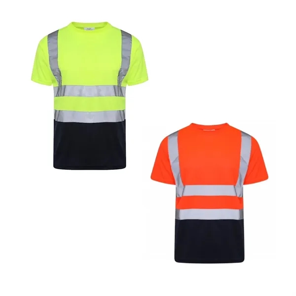 VISIPRO Short Sleeve Reflective Colorblock Safety T-Shirt - - VISIPRO Short Sleeve Reflective Colorblock Safety T-Shirt - - Image 6 of 6