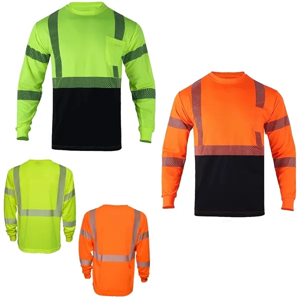 VISIPRO Long Sleeve Reflective Front Colorblock Safety Polo - VISIPRO Long Sleeve Reflective Front Colorblock Safety Polo - Image 3 of 6