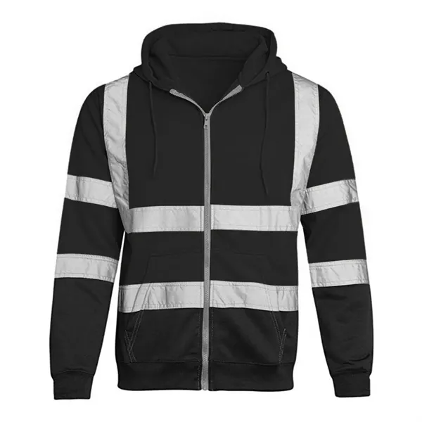 VISIPRO Reflective Colorblock Safety Full-Zip Hoodie - 280G - VISIPRO Reflective Colorblock Safety Full-Zip Hoodie - 280G - Image 0 of 28