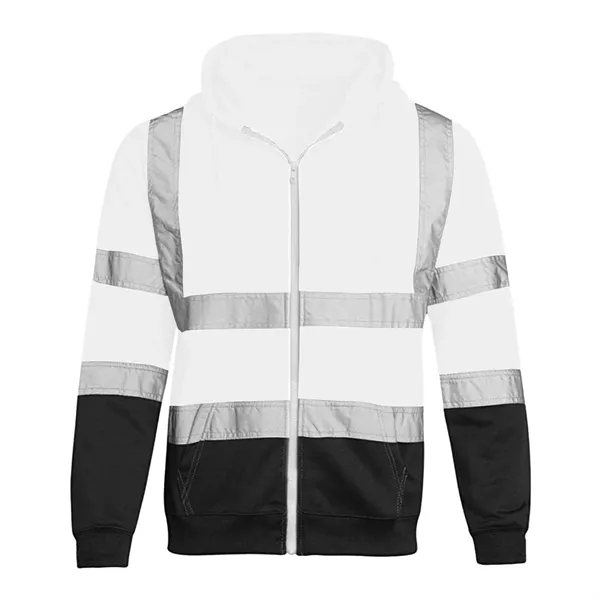 VISIPRO Reflective Colorblock Safety Full-Zip Hoodie - 280G - VISIPRO Reflective Colorblock Safety Full-Zip Hoodie - 280G - Image 1 of 28