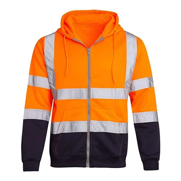 VISIPRO Reflective Colorblock Safety Full-Zip Hoodie - 280G - VISIPRO Reflective Colorblock Safety Full-Zip Hoodie - 280G - Image 3 of 28