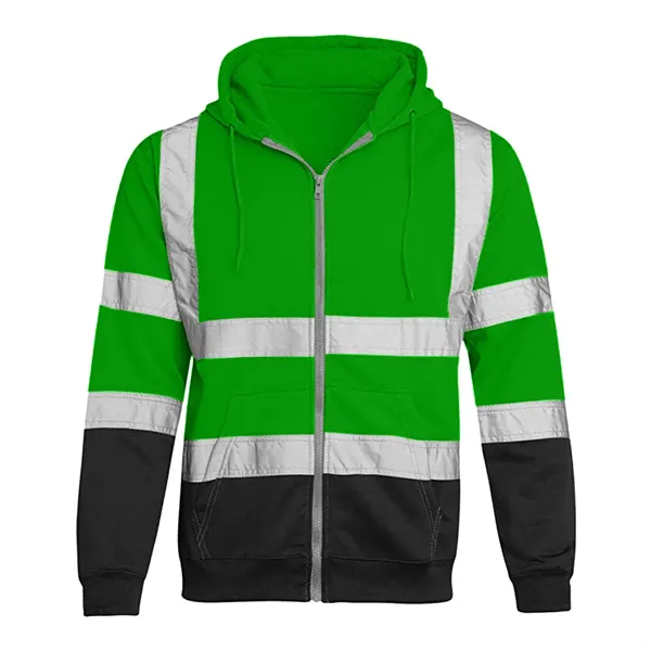 VISIPRO Reflective Colorblock Safety Full-Zip Hoodie - 280G - VISIPRO Reflective Colorblock Safety Full-Zip Hoodie - 280G - Image 5 of 28
