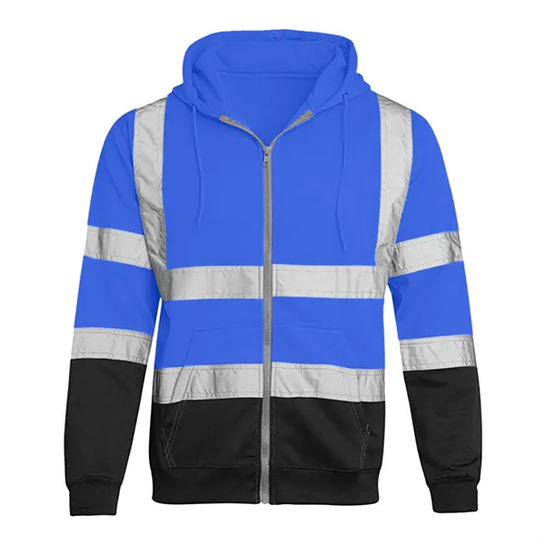 VISIPRO Reflective Colorblock Safety Full-Zip Hoodie - 280G - VISIPRO Reflective Colorblock Safety Full-Zip Hoodie - 280G - Image 6 of 28
