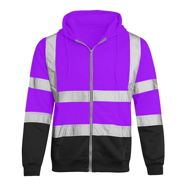 VISIPRO Reflective Colorblock Safety Full-Zip Hoodie - 280G - VISIPRO Reflective Colorblock Safety Full-Zip Hoodie - 280G - Image 10 of 28