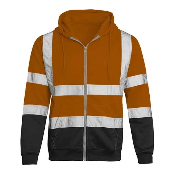 VISIPRO Reflective Colorblock Safety Full-Zip Hoodie - 280G - VISIPRO Reflective Colorblock Safety Full-Zip Hoodie - 280G - Image 11 of 28