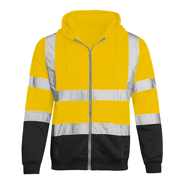 VISIPRO Reflective Colorblock Safety Full-Zip Hoodie - 280G - VISIPRO Reflective Colorblock Safety Full-Zip Hoodie - 280G - Image 14 of 28