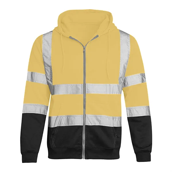 VISIPRO Reflective Colorblock Safety Full-Zip Hoodie - 280G - VISIPRO Reflective Colorblock Safety Full-Zip Hoodie - 280G - Image 16 of 28