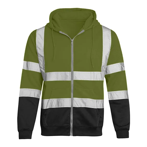 VISIPRO Reflective Colorblock Safety Full-Zip Hoodie - 280G - VISIPRO Reflective Colorblock Safety Full-Zip Hoodie - 280G - Image 17 of 28