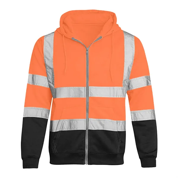 VISIPRO Reflective Colorblock Safety Full-Zip Hoodie - 280G - VISIPRO Reflective Colorblock Safety Full-Zip Hoodie - 280G - Image 18 of 28