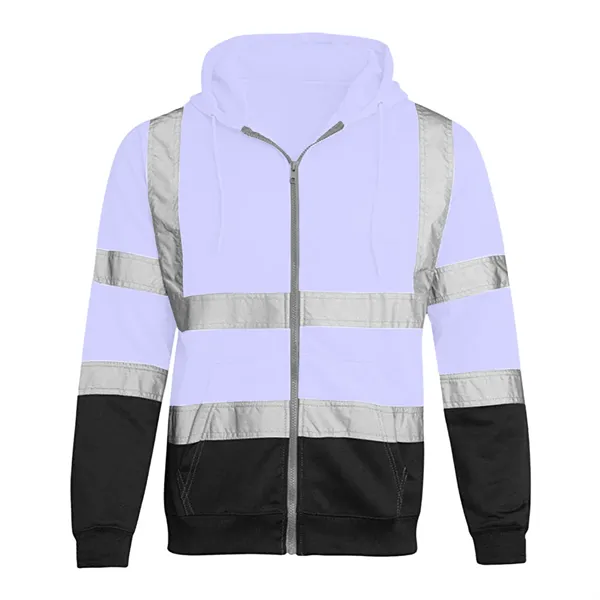 VISIPRO Reflective Colorblock Safety Full-Zip Hoodie - 280G - VISIPRO Reflective Colorblock Safety Full-Zip Hoodie - 280G - Image 19 of 28