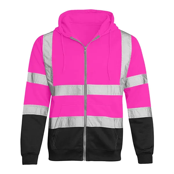 VISIPRO Reflective Colorblock Safety Full-Zip Hoodie - 280G - VISIPRO Reflective Colorblock Safety Full-Zip Hoodie - 280G - Image 23 of 28