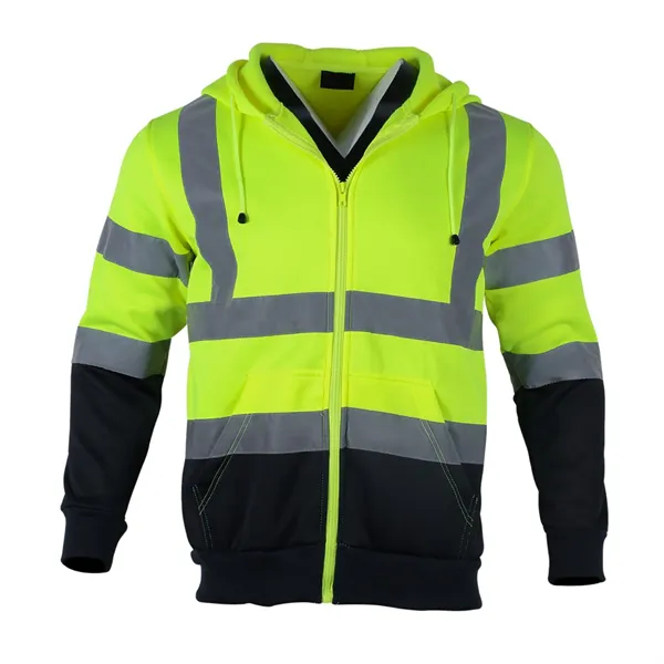 VISIPRO Reflective Colorblock Safety Full-Zip Hoodie - 280G - VISIPRO Reflective Colorblock Safety Full-Zip Hoodie - 280G - Image 25 of 28