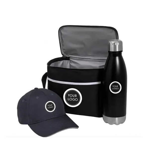 Branded Cooler Bag Gift Set with Bottle & Cap - Branded Cooler Bag Gift Set with Bottle & Cap - Image 2 of 21