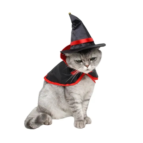 Halloween Cat Costume Pet Cape Outfit for Party and Photos - Halloween Cat Costume Pet Cape Outfit for Party and Photos - Image 6 of 10