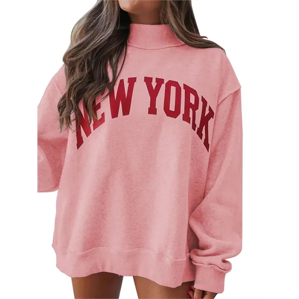 Custom Women's Stylish Ribbed Turtleneck Pullover Sweatshirt - Custom Women's Stylish Ribbed Turtleneck Pullover Sweatshirt - Image 13 of 13