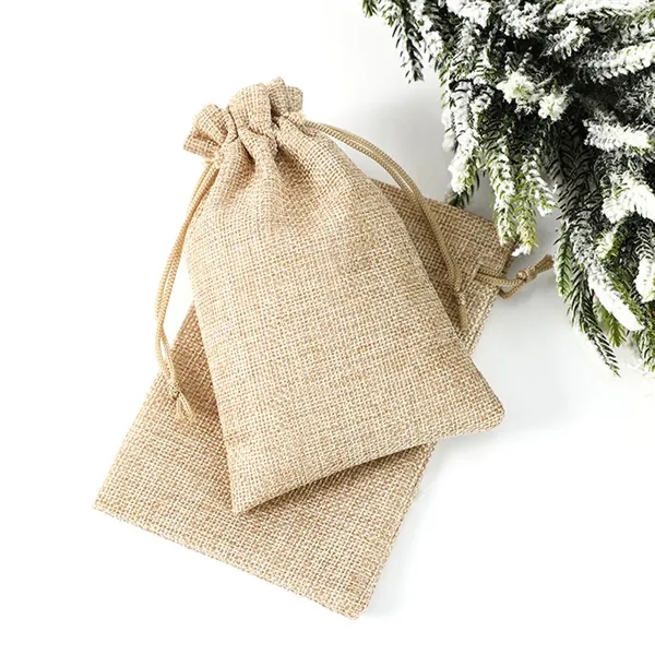 4x6 Natural Burlap Gift Drawstring Bags - 4x6 Natural Burlap Gift Drawstring Bags - Image 4 of 4