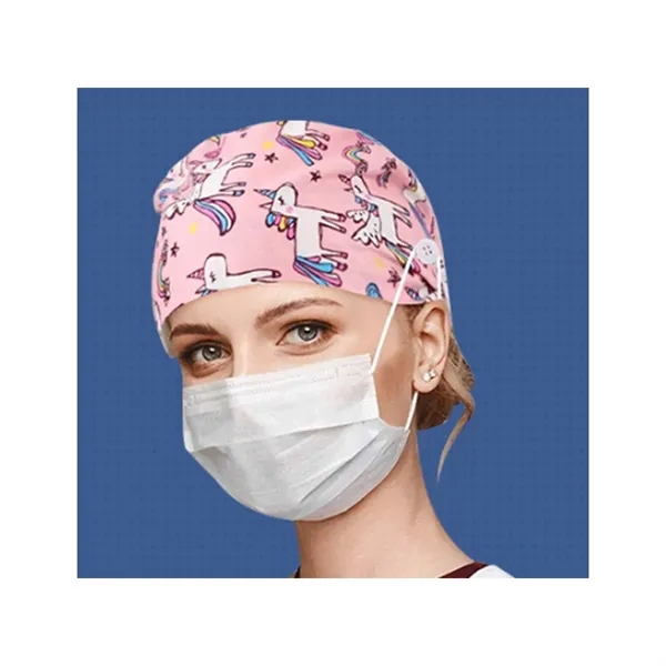 Breathable Sweat-Absorbing Cotton Work Cap with Mask Buttons - Breathable Sweat-Absorbing Cotton Work Cap with Mask Buttons - Image 1 of 4