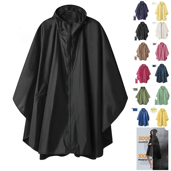 Unisex Rain Poncho Raincoat Hooded - Unisex Rain Poncho Raincoat Hooded - Image 1 of 14