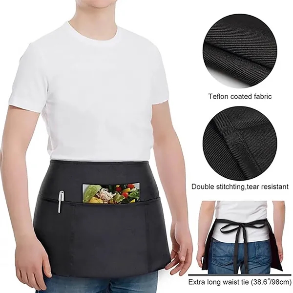 Waitress Waiter Server Short Aprons Waist Apron - Waitress Waiter Server Short Aprons Waist Apron - Image 2 of 4