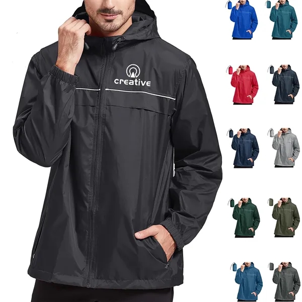 Rain Jacket Men Waterproof Windbreaker - Rain Jacket Men Waterproof Windbreaker - Image 0 of 12
