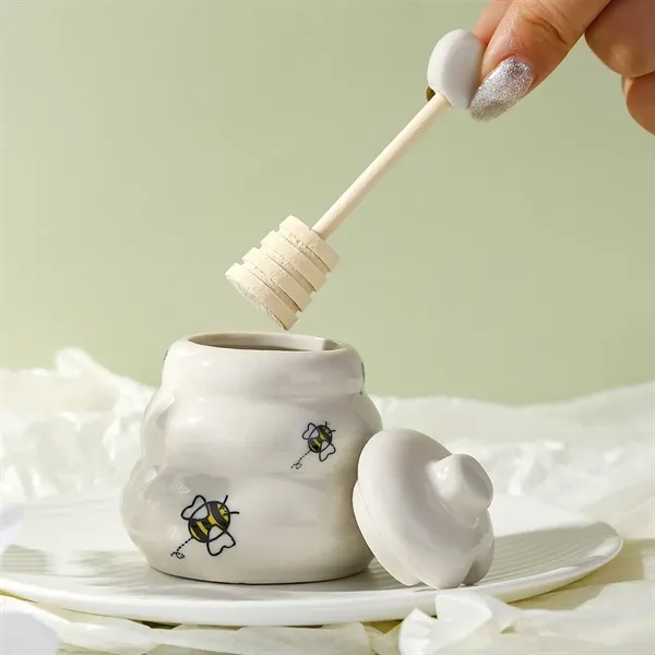 Ceramic wedding baby shower favor home jar honey pot set - Ceramic wedding baby shower favor home jar honey pot set - Image 4 of 4