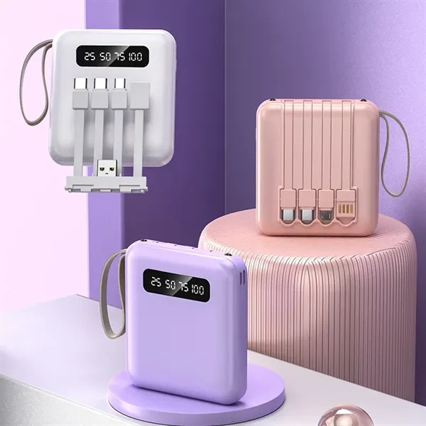 Portable Charger with Built in Cable 10000 mAh LED Display - Portable Charger with Built in Cable 10000 mAh LED Display - Image 0 of 4