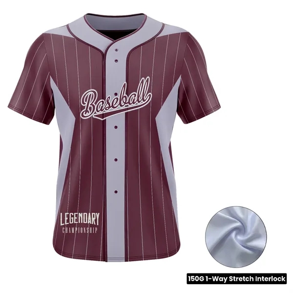 Men's and Kids' Sublimation Full-Button Baseball Jersey - - Men's and Kids' Sublimation Full-Button Baseball Jersey - - Image 0 of 4