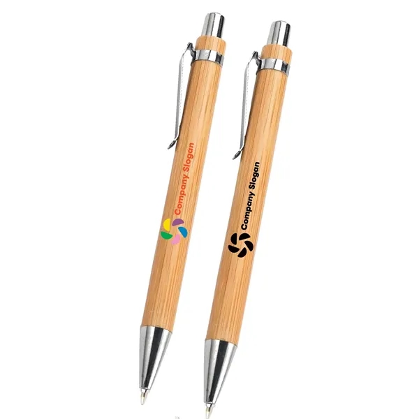 Eco-Friendly Bamboo Retractable Ballpoint Pen - Eco-Friendly Bamboo Retractable Ballpoint Pen - Image 0 of 2