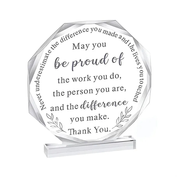 Octagon Acrylic Transparent Award - Octagon Acrylic Transparent Award - Image 1 of 2