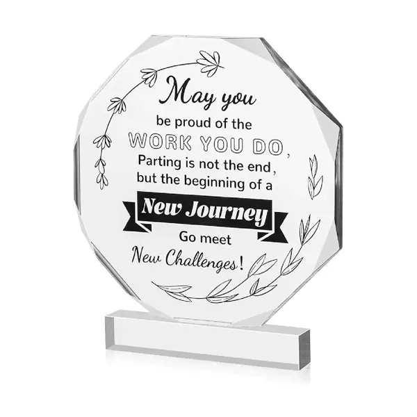 Octagon Acrylic Transparent Award - Octagon Acrylic Transparent Award - Image 2 of 2