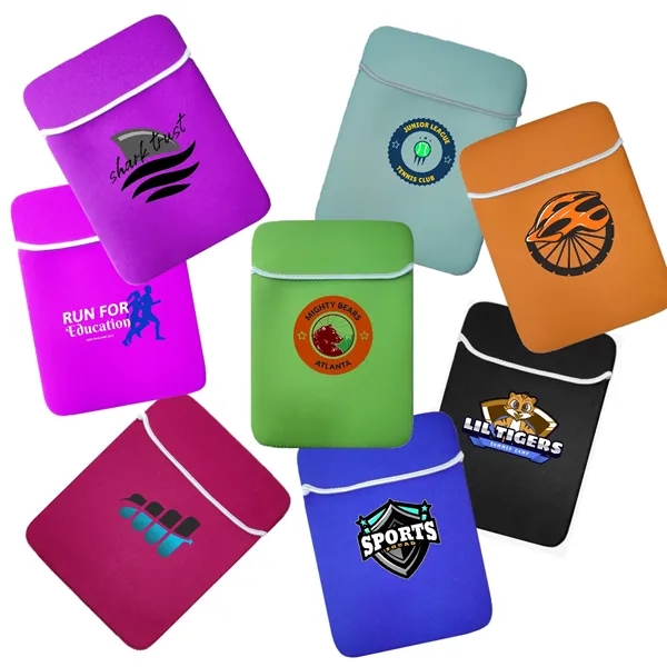 Reversible Laptop Sleeve with Fold-Over Flap - Neoprene - Reversible Laptop Sleeve with Fold-Over Flap - Neoprene - Image 1 of 12