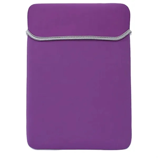 Reversible Laptop Sleeve with Fold-Over Flap - Neoprene - Reversible Laptop Sleeve with Fold-Over Flap - Neoprene - Image 3 of 12