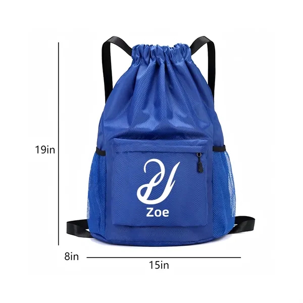 Waterproof Drawstring Backpack Sports Fitness Yoga Bag - Waterproof Drawstring Backpack Sports Fitness Yoga Bag - Image 2 of 2