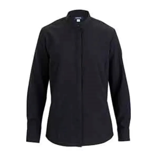 Flexbatiste Banded Collar Long Sleeve Ladies' Shirt - Flexbatiste Banded Collar Long Sleeve Ladies' Shirt - Image 1 of 4