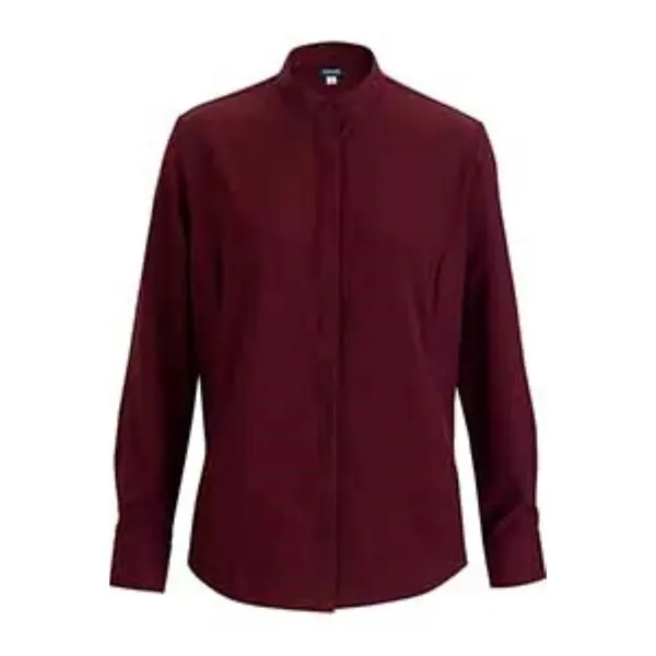 Flexbatiste Banded Collar Long Sleeve Ladies' Shirt - Flexbatiste Banded Collar Long Sleeve Ladies' Shirt - Image 2 of 4