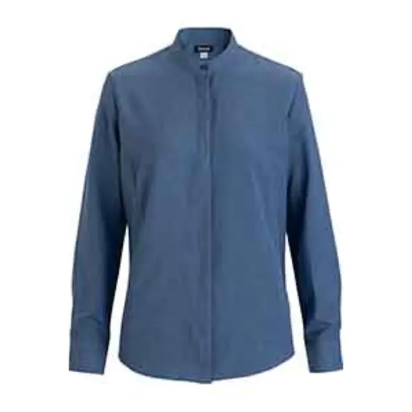 Flexbatiste Banded Collar Long Sleeve Ladies' Shirt - Flexbatiste Banded Collar Long Sleeve Ladies' Shirt - Image 4 of 4