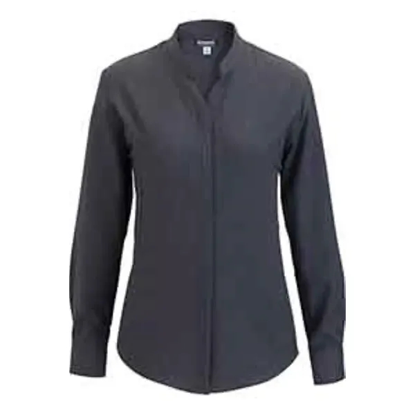 Flexbatiste Stand Up Collar Long Sleeve Ladies' Shirt - Flexbatiste Stand Up Collar Long Sleeve Ladies' Shirt - Image 3 of 7