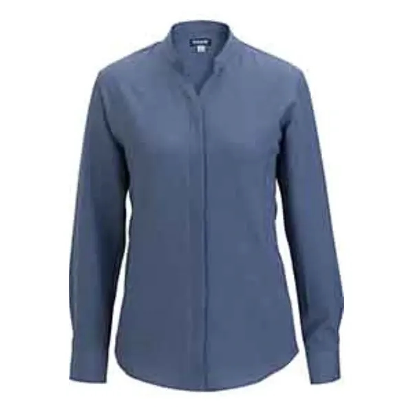 Flexbatiste Stand Up Collar Long Sleeve Ladies' Shirt - Flexbatiste Stand Up Collar Long Sleeve Ladies' Shirt - Image 4 of 7